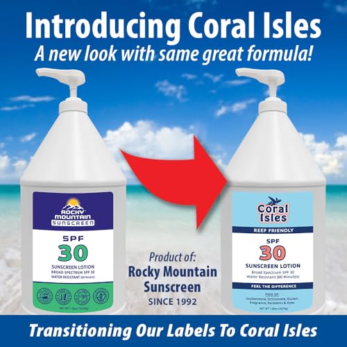 Coral Isles SPF 50 Sunscreen Pump Reef Compliant Broad Spectrum 128 Fl Oz
