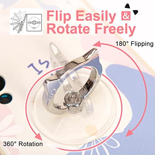 Cat Phone Ring Holder - EI Sonador Clear Cell Phone Ring Holder Transparent Stand Finger Grip (2 Black Cat)