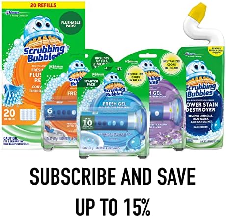Scrubbing Bubbles Multi Surface Bathroom Cleaner Concentrate, Two 2.9 oz Concentrated Refill Bottles
