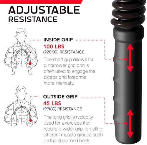 Zenooze's Power Twister Flex Bar, The Ultimate Upper Body Exercise Equipment for Strengthening Your Chest Workout, Shoulders, Biceps, Arms