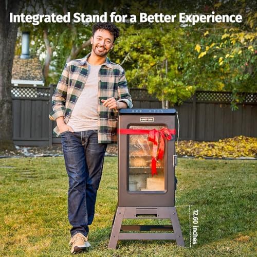EAST OAK Ridgewood Pro 30" Electric Smoker Built-in Meat Probe & Elevated Stand for Outdoors Up to 6× Longer Smokes
