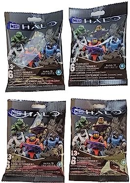 Mega Construx Halo Infinite Series 5 Mini Figures – Pack of 4 Blind-Bag Spartans | Collectible 2″ Buildable Figures | Ages 13+