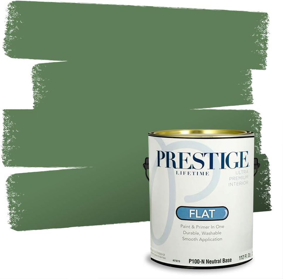 PRESTIGE Paints Exterior Paint and Primer In One, 1-Gallon, Semi-Gloss, Comparable Match of Sherwin Williams* Shamrock*