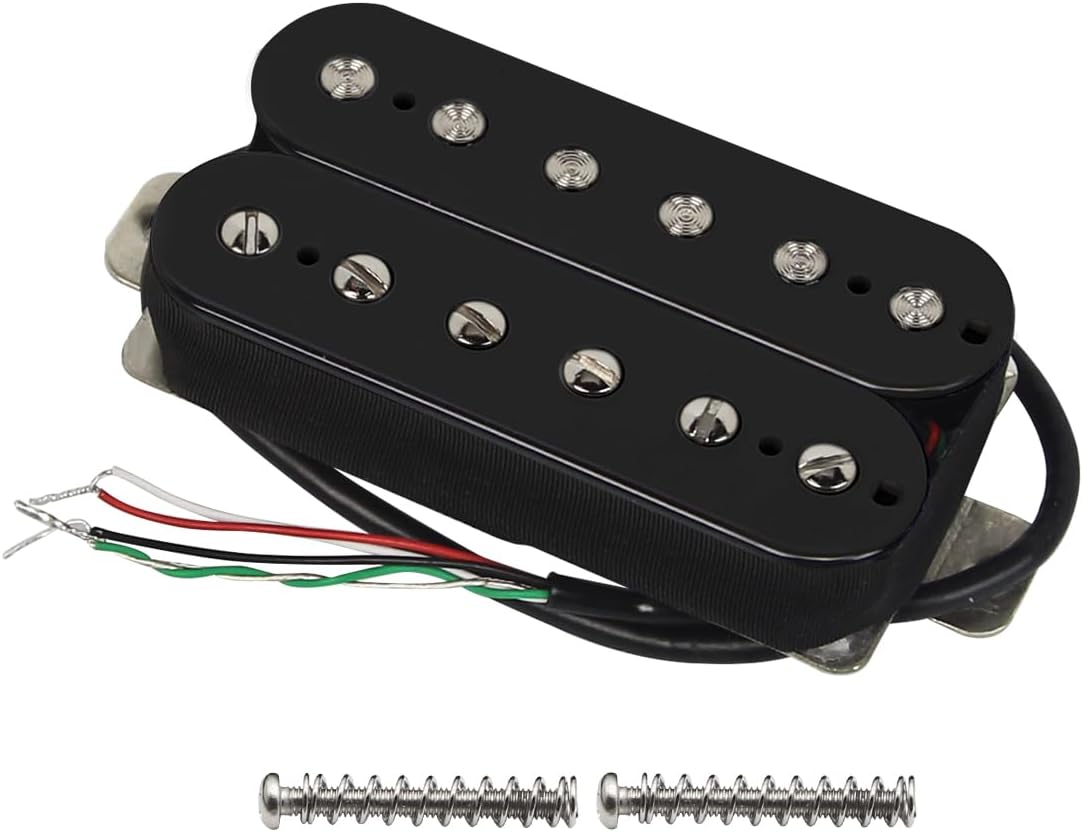 FLEOR Alnico 5 Guitar Pickup Double Coil Humbucker Pickups Neck and Bridge Set Black
