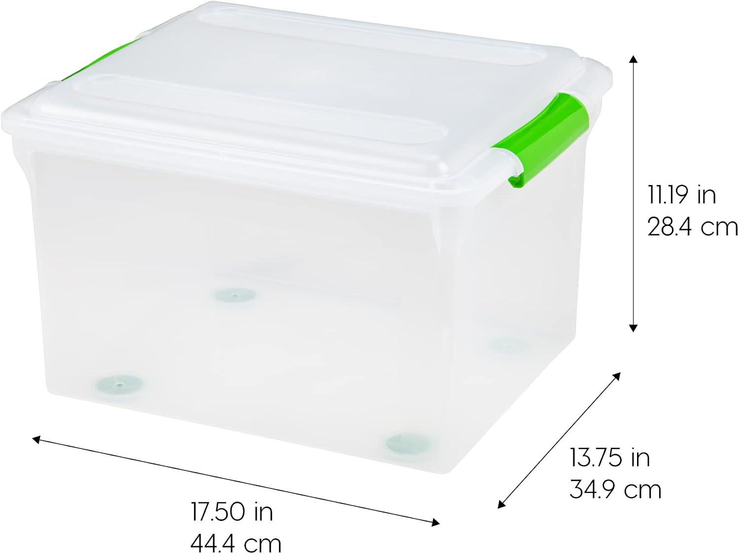 IRIS USA 5-Pack 44 Qt. Letter File Box with Hinged Lid, Clear | Protect important documents, letter and legal files with secure storage for home offices, moving, and long-term organization