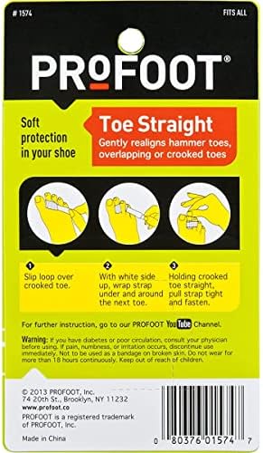 PROFOOT Toe Straight Hammertoe Wrap, Toe Straightener to Realign Overlapping or Crooked Toes, Hammer Toe Corrector for Women & Men, Non-Bulky