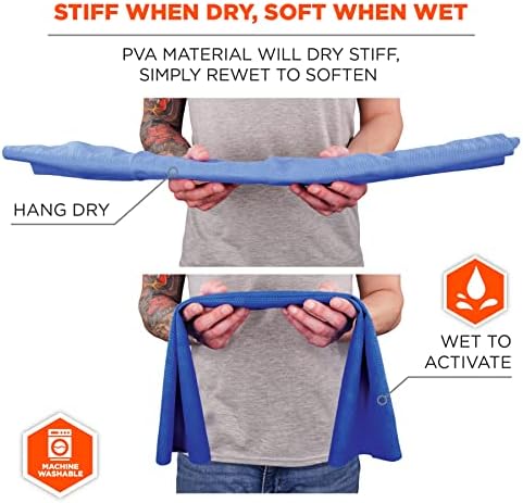 Ergodyne 6603-2PK Chill Its 6603 Cooling Neck Wrap, Long Lasting Cooling Relief, 2-Pack,Blue