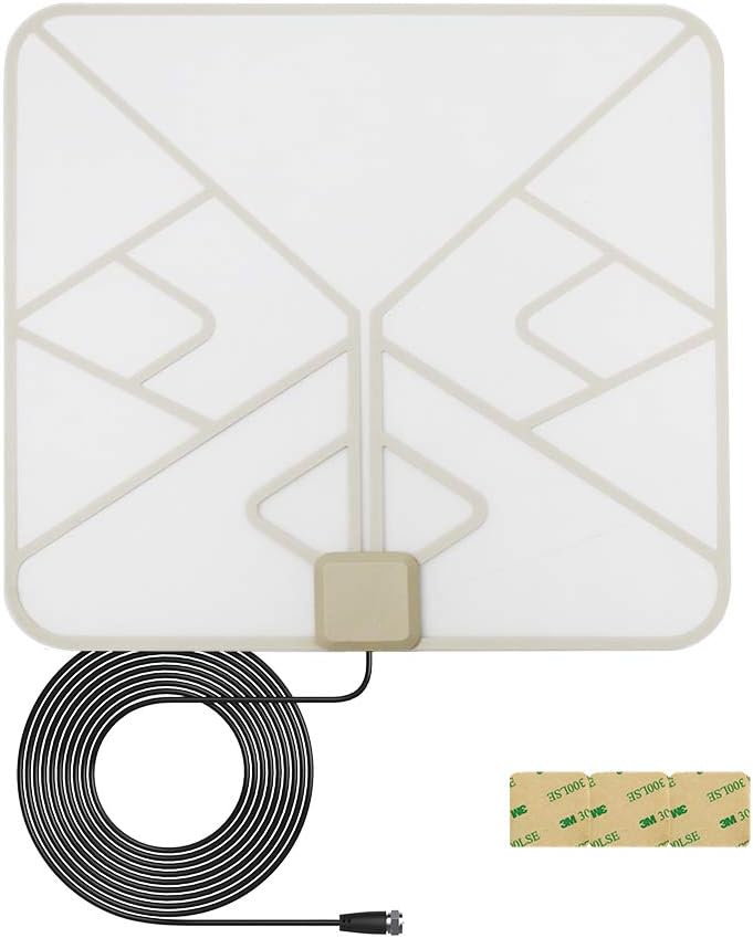 ANTAN Indoor Window Hdtv Antenna Up to 40 50 Miles Range Transparent Soft Design Support 4K 1080P VHF UHF Free view Television Local Channels width