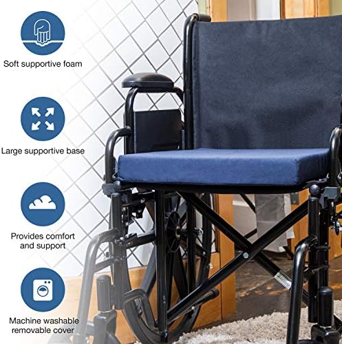 DMI Seat and Chair Cushion for Office Chairs, Wheelchairs, Scooters, Kitchen Chairs or Car Seats, FSA HSA Eligible, for Support and Height while Reducing Stress on Back, Tailbone or Sciatica