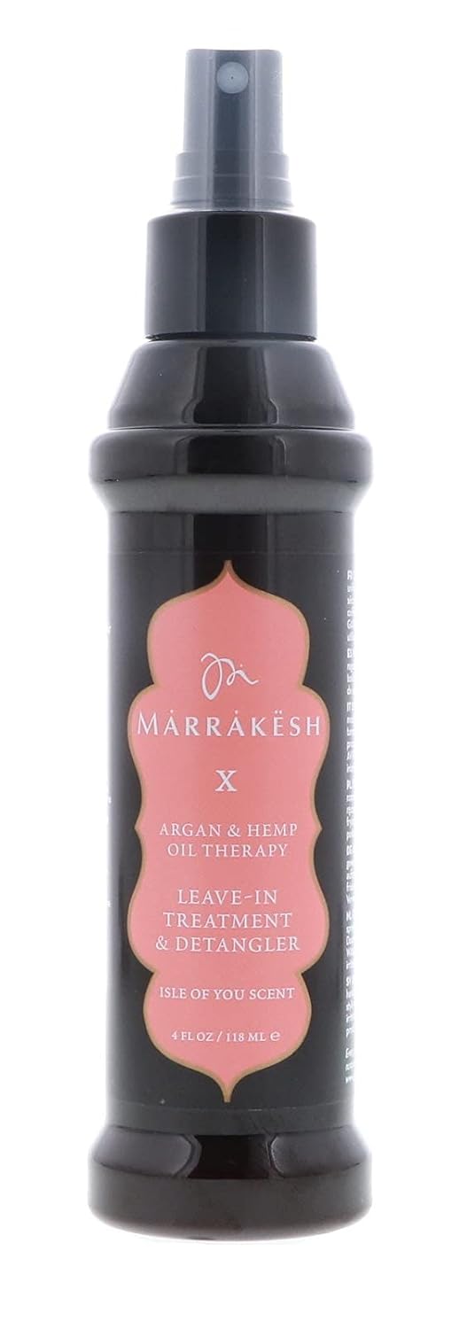 Marrakesh X LEAVE-IN TREATMENT & DETANGLER (Isle of You Scent) with Argan & Hemp Oil Therapy Spray Conditioner by Earthly Body (with Sleek Steel Pin