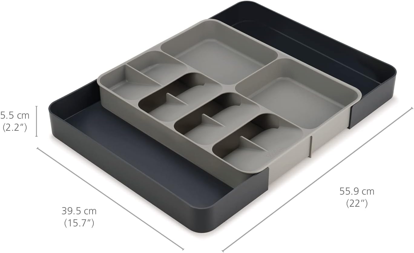 Joseph Joseph DrawerStore Knife Organizer, holds up to 9 knives, Kitchen Organization & Drawer Storage – Compact, Gray