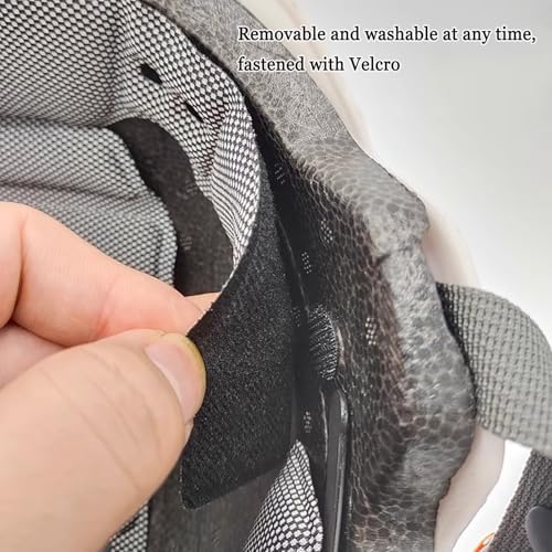 Motorcycle Helmet Liner for HJC CS-R3, Replaceable Soft Foam Padding Set, Breathable Helmet Inner Liner, Detachable and Washable, Suitable for Daily Cycling,A Black
