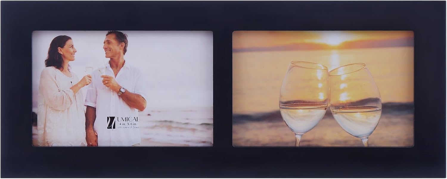 4x6 5-Opening Collage Picture Frame Black Wood