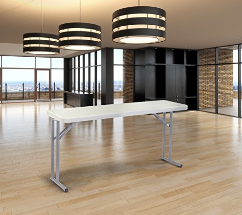 Seminar Folding Table by National Public Seating – 18x72 Portable, Heavy-Duty Foldable Table Indoor/Outdoor Table for Office, Conferences & Training Rooms – Lightweight & Durable, Speckled Gray