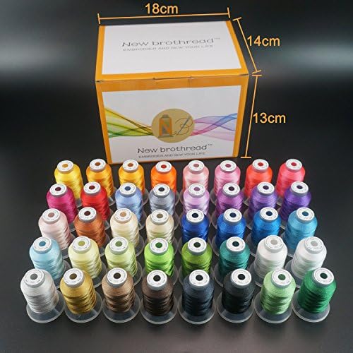 New brothread 40 Colors Polyester Embroidery Machine Thread Kit | Colors Compatible with Brother, 40WT, 500M/550Y spool