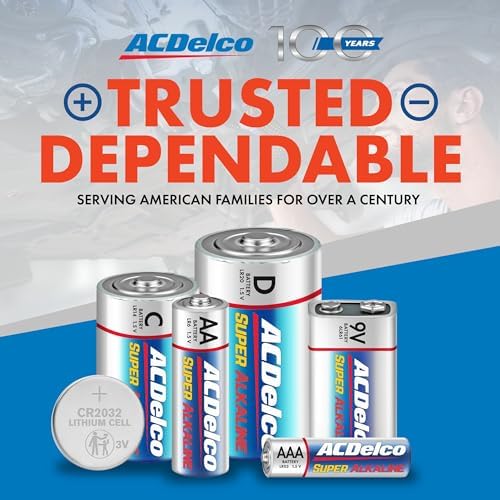 ACDelco 48-Count Double AA Batteries, Maximum Power Super Alkaline Battery, 10-Year Shelf Life, Reclosable Packaging