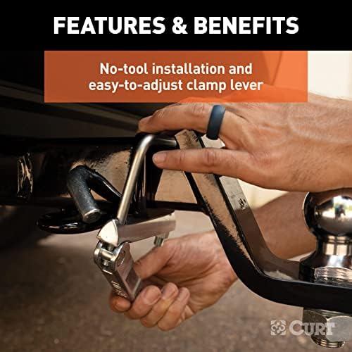 CURT 22325 No-Tool Anti-Rattle Hitch Clamp Tightener for 2-Inch Receiver, Hollow or Solid Shanks