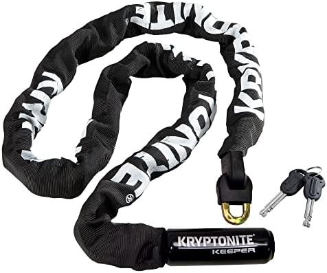 Kryptonite Keeper 712 Bike Chain Lock, 4ft Heavy Duty Anti-Theft Lock | Weather-resistant, 120cm long, hardened steel 7mm links, 2 keys