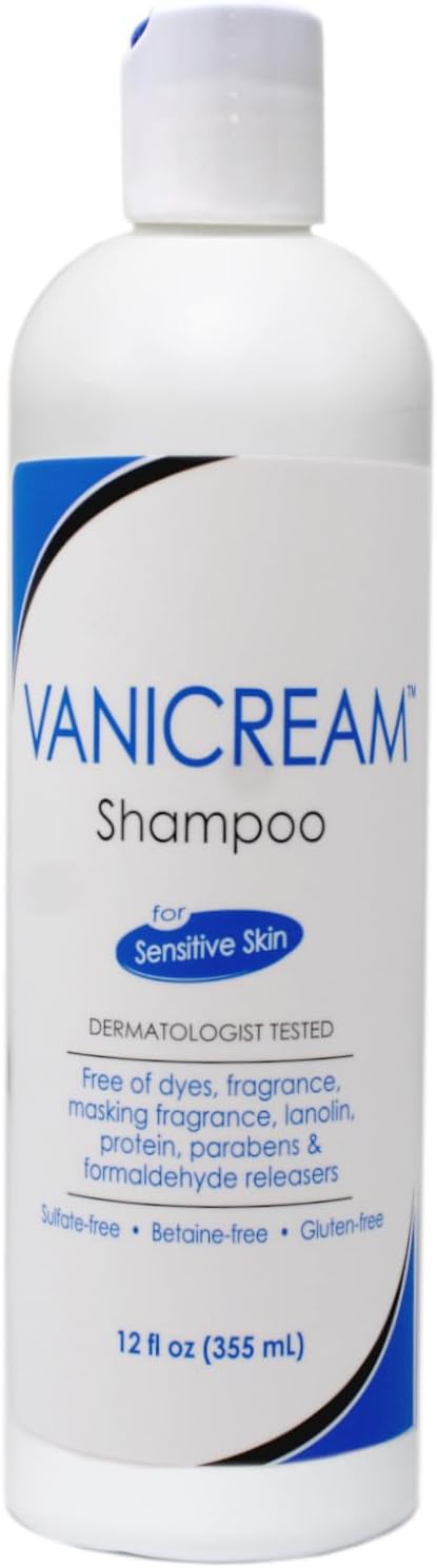 Vanicream Shampoo for Sensitive Skin, Dermatologist Tested, Free of Dyes, Fragrance, Parabens and Formaldehyde Releasers, Sulfate-Free, 12 fl oz (Pack of 3)