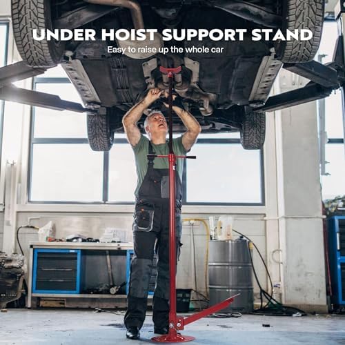 SPECSTAR Under Hoist Support Stand 3/4 Ton Jack Stand | 1650Lbs Capacity, Adjustable 52-76 Inch Height, 12 Inch Diameter Base for Vehicle Lifting & Support