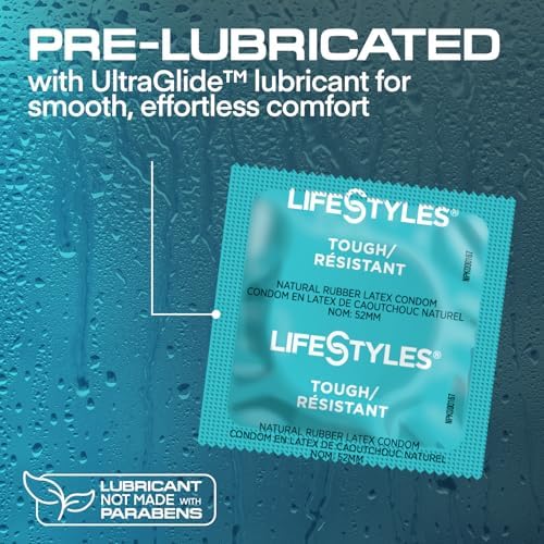 Lifestyles Tough Natural Rubber and Lubricated Latex Condoms Value Pack, 48 Count