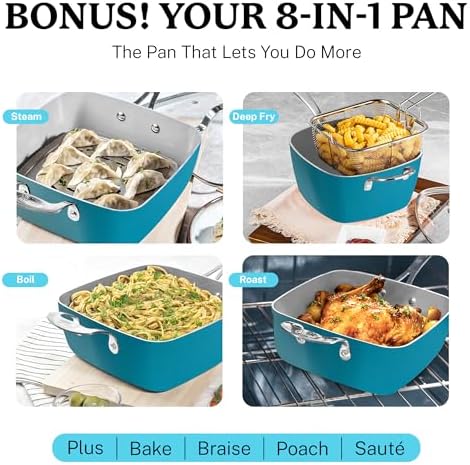 Gotham Steel 20 Piece Pots and Pans Set Nonstick Cookware Set, Pot and Pan Set, Kitchen Cookware Sets, Ceramic Cookware Set, Ceramic Pots and Pans Set