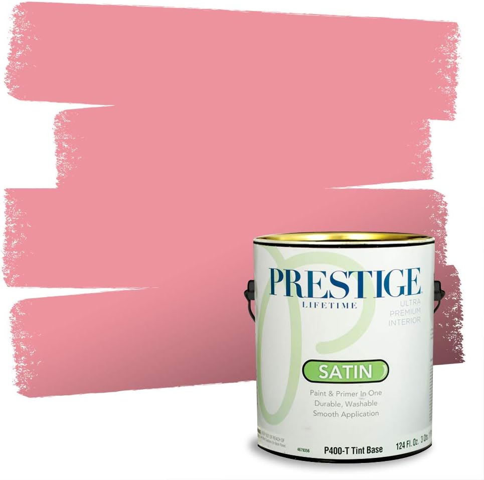 PRESTIGE Paints Exterior Paint and Primer In One, 1-Gallon, Satin, Comparable Match of Sherwin Williams* Grenadine*