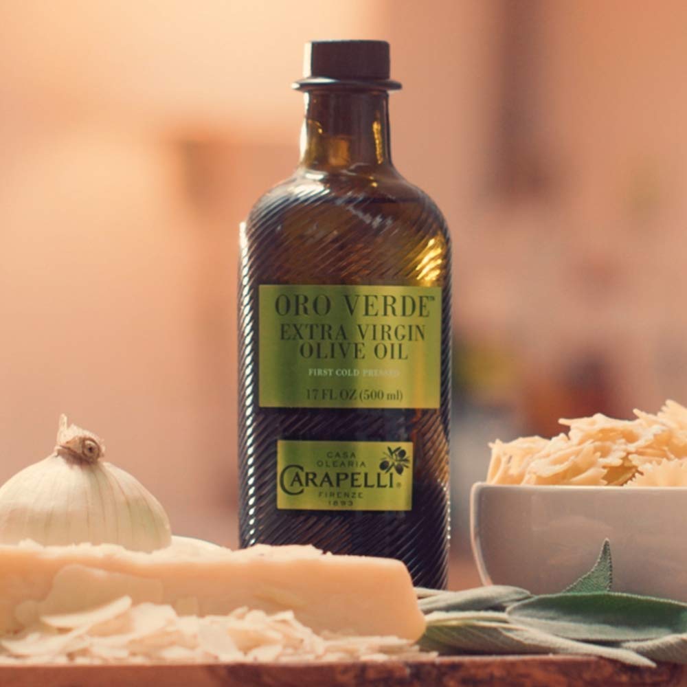 Carapelli - Oro Verde Extra Virgin Olive Oil: First Cold-Pressed EVOO – 33.8 Fluid Ounces (1 Liter)