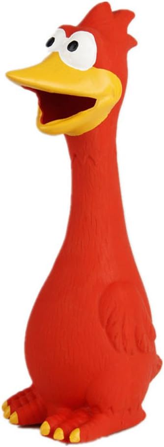 Tamu style Rubber Chicken Dog Toy, 11-Inch Yellow Screaming Squeaky Toy