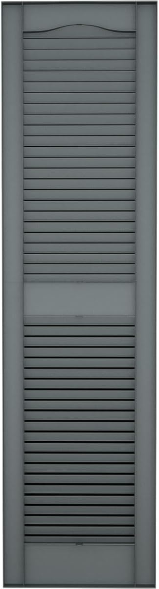 14 1/2"W x 60"H EverColor Open Louver Exterior Vinyl Shutters, w/Installation Shutter-Lok's & Matching Screws (Per Pair), Black