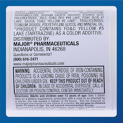 MAJOR FEROSUL 325MG (5GR) GREEN FERROUS SULFATE-325 MG Green 100 TABLETS UPC 309047591824 by Major Pharmaceuticals