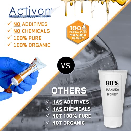 Activon Medical Grade 100% Manuka Honey Gel Tube Natural Healing of Wounds 20g Pack of 1