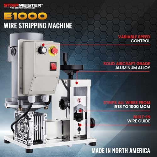 Automatic Wire Stripping Machine – StripMeister E1000 Electric Heavy‑Duty Wire Stripper for Copper & Aluminum Cables up to 1‑3/4”