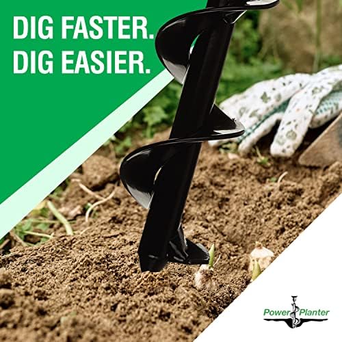 Flower Planting Auger & Grass Plug Tool - Compact Auger Drill Bit for Planting Flowers & Grass Plugs - Garden Digging Tool for Soil & Sand - 2" x 7"