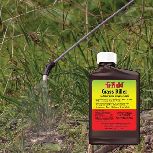 Hi-Yield (31134) Grass Killer Postemergence Grass Herbicide, 8 oz | Fluazifop-P-butyl selective herbicide - Post-emergent grass killer safe to use over ornamentals - Landscapers
