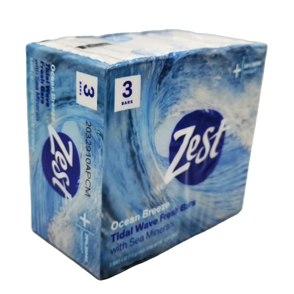 Zest 8-Bar Bath Size Soap, Aqua, 4 Ounce per bar, 8 bars, 32 Ounce