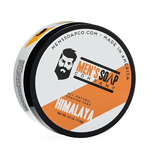 Men’s Soap Company Shaving Soap for Men and Women 4.0 oz Refill Puck Made with Natural Vegan Plant Ingredients. Shea Butter and Vitamin E Create Thick Shave Soap Lather for Skin Protection, Himalaya
