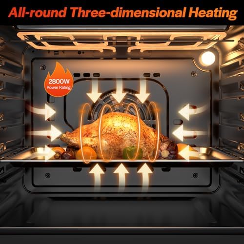 Empava 24" Electric Single Wall Oven with 6 Cooking Functions | Mechanical Knobs Control in Stainless Steel