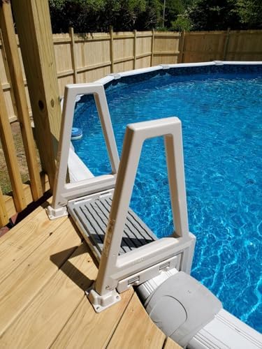 Confer Plastics 635-52X Sturdy Above Ground in-Pool Swimming Pool Ladder for Decks Adjustable from 46"-56"