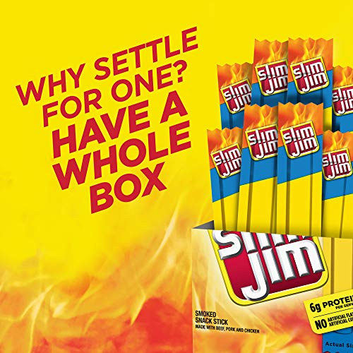 Slim Jim Smoked Jerky Snack Sticks, Mild Flavor, 0.28 oz., 14-ct