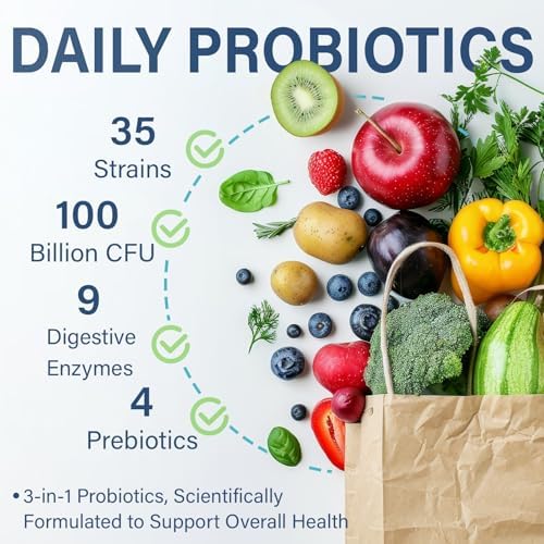 Probiotics for Women and Men, Probiotic + Prebiotic Enzyme Formula for Gut