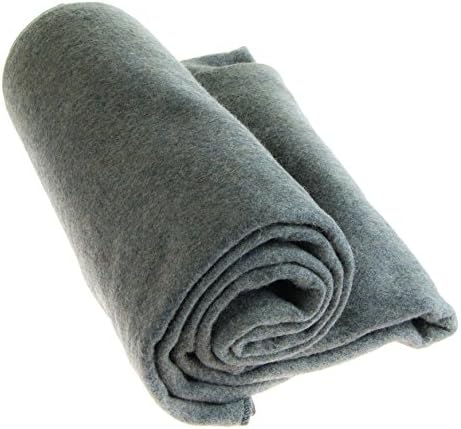 SE 51"x 80" Multipurpose Gray Wool Blanket - 50% Wool, Lightweight 2 lb, Zippered Bag Included - Ideal for Camping, Hiking, Emergency Survival