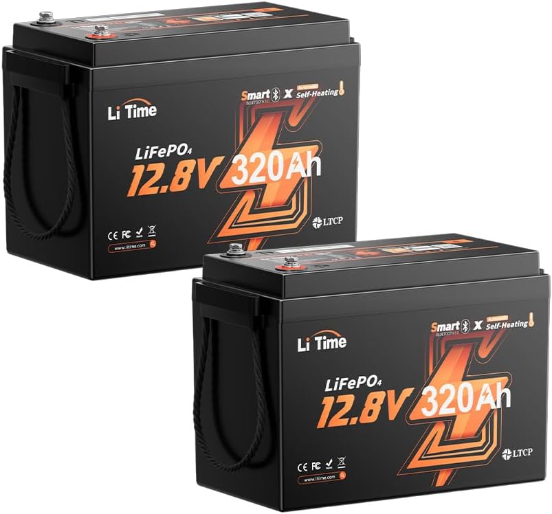 Litime 12V 50Ah LiFePO4 Trolling Motor Battery for Marine RV Solar Camper