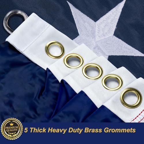 TOPFLAGS American Flag 4x6 Heavy Duty Outdoor US Flags for Outside Embroidered Stars USA Banner Sewn Stripes with Brass Grommets Vibrant Color