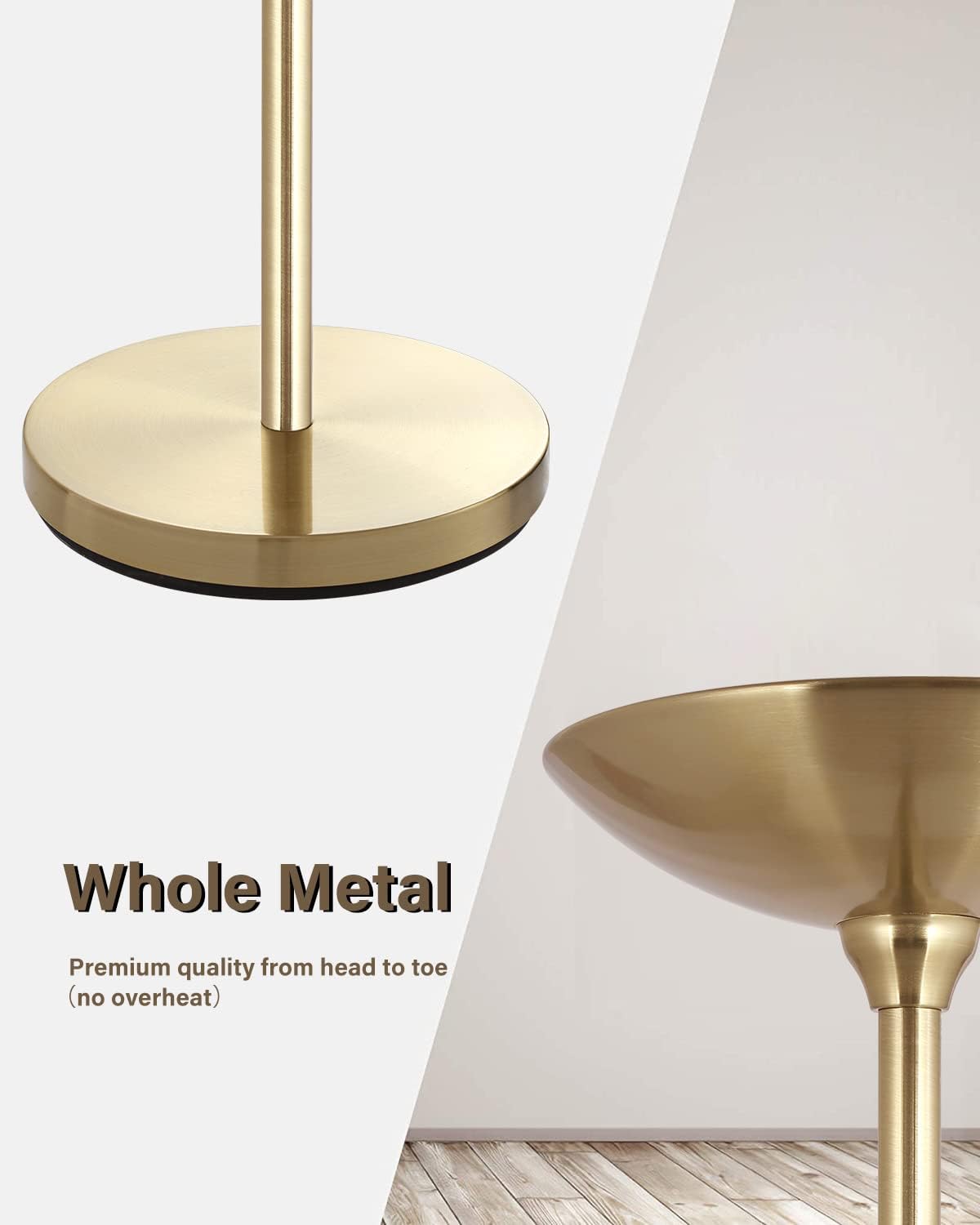 BoostArea Torchiere Floor Lamp, 30W Super Bright LED Standing Lamp, Stepless Dimmable Pole Lamp with 3000K Lighting, Rotary Switch
