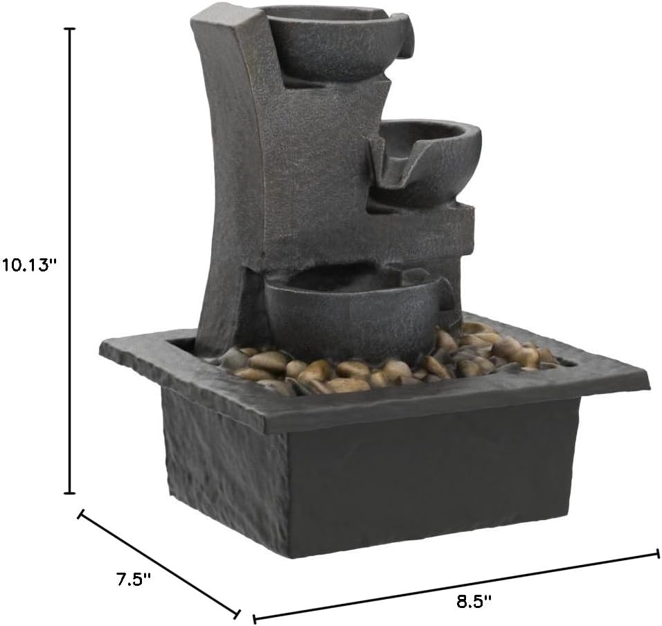 Danner Manufacturing, Inc., Aura Meditation Fountain with 3 Tiered LED Waterfall, Pack of 1, 03801