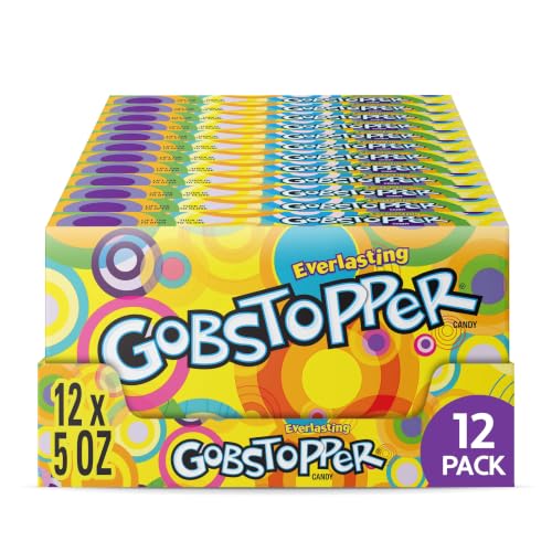 Wonka Everlasting Gobstopper, Candy, Jawbreaker Candy, 5 oz (12 ct) | Color-changing layered jawbreakers, vibrant flavors, concession box, movie night, party bowls, sharing