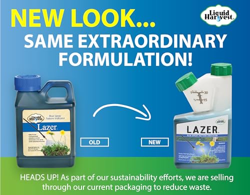Liquid Harvest Lazer Blue Concentrated Spray Pattern Indicator 8 Ounces Perfect Weed Dye, Herbicide Fertilizer Marking Turf Mark and Marker