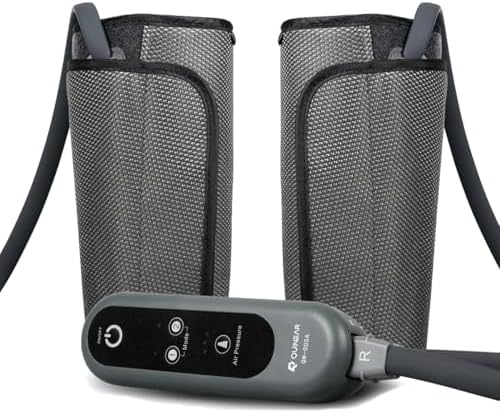 QUINEAR Air Compression Leg Massager for Circulation & Pain Relief, Calf Massagers with 2 Modes & 3 Intensities