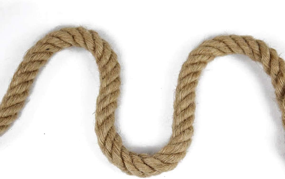 100% Natural Hemp Rope Twisted Jute Rope 100 Feet 1/2 Inch 4 Ply Hemp Ropes All Purpose Cord for Crafts